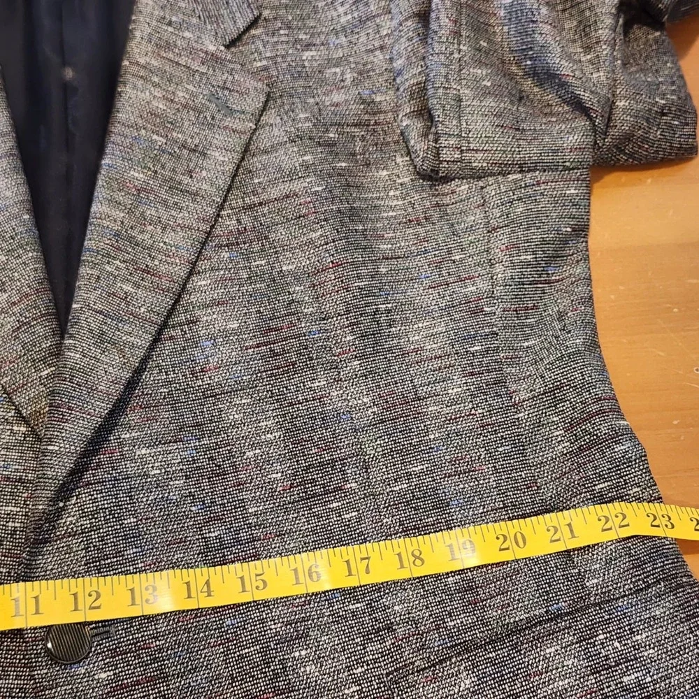 Bartolini Blazer Sport Coat 46R Wool Silk Tweed Gray Multi Office Wedding Casual